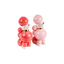 Αλατοπίπερο σετ/2 τεμ πορσελάνης "ΣΚΥΛΑΚΙΑ" ροζ/φούξια 5Χ4X9,5 εκ JK Home Decoration 8453762
