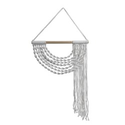 Διακοσμητικό τοίχου Macrame λευκό/natural 40x80εκ Inart 3-70-047-0022