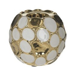 Κηροπήγιο ρεσώ κεραμικό μπάλα χρυσό/λευκό 11x10εκ Inart 3-70-473-0040