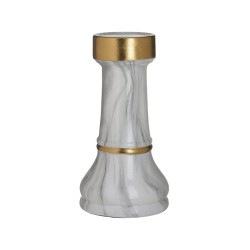 Πιόνι σκακιού πύργος κεραμικό χρυσό/λευκό 10X10X19 INART 3-70-902-0157
