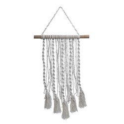 Διακοσμητικό τοίχου Macrame λευκό/natural 35x70εκ Inart 3-70-047-0026