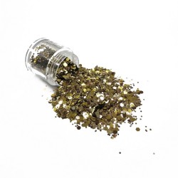 Glitter σκόνη χρυσή σε βαζάκι 15gr Chunky Glitter CG12