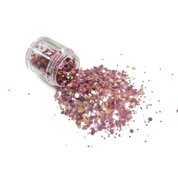 Glitter σκόνη χρυσή/ροζ σε βαζάκι 15gr Chunky Glitter CG20