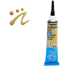 Περίγραμμα setacolor 3D PEBEO 20ml white gold metal 557034