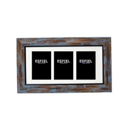 Κορνίζα 3πλη 10x15 εκ γαλάζια πατίνα 48,5 εκ Espiel ECO343