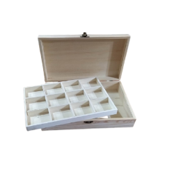 Κουτί/μπιζουτιέρα ξύλινο MDF με θήκες για decoupage 28x20x7,5εκ 119950