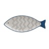 Πιατέλα ψάρι κεραμική λευκή/μπλε 42,5x17 εκ INART 3-60-072-0004