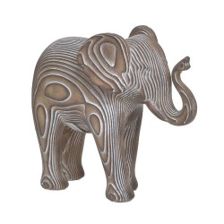 Ελέφαντας διακοσμητικος polyresin μπεζ/λευκό αντικέ 20x8x17εκ Inart 3-70-547-0928
