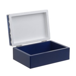 Κουτί ξύλινο μπλε/λευκό 17x11.5x6.5εκ INART 3-70-105-0764