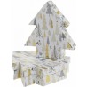 Κουτιά σχήμα δέντρου σετ2 χάρτινα λευκά με δέντρα 23,5x24,8x6,5εκ INART 2-70-144-0109