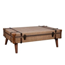 Τραπέζι σαλονιού "Βαλίτσα" ξύλο/ψάθα 91Χ61Χ32cm TRIMAR 50100042
