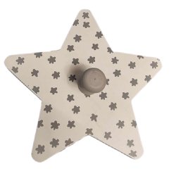 Κρεμάστρα παιδική μονή αστέρι λευκό/γκρι MDF 12,5x12,5 εκ JK Home Decoration 112966-5