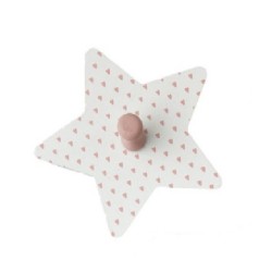 Κρεμάστρα παιδική μονή αστέρι λευκό/ροζ MDF 12,5x12,5 εκ JK Home Decoration 112966-7