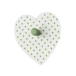 Κρεμάστρα παιδική μονή καρδιά λευκή/πράσινη MDF 10x12,5 εκ JK Home Decoration 112966-8