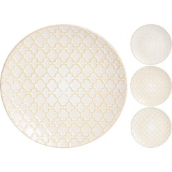 JK Home Décor - Πιάτο Κεραμικό Mπεζ 3Σxδ 20cm 110494