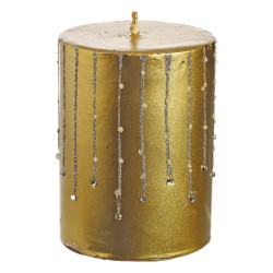 JK Home Décor - Κερί Χρυσό Κυλινδρος 8x10cm 31758