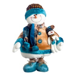 JK Home Décor - Χιονάνθρωπος Mπλε Υφασμάτινο 110cm