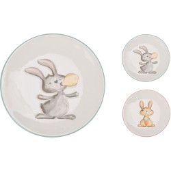 JK Home Décor - Πιάτο κεραμικό με Λαγουδάκι 16,5εκ 2Σχδ 151122 (1 τεμ)