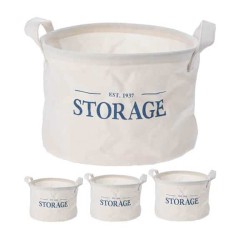 JK Home Décor - Καλάθι Λευκό Storage σετ/3 27x18-24x17-22x16cm 180503