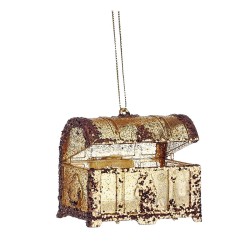 JK Home Décor - Στολίδι Μπαουλάκι Copper 7cm 32683