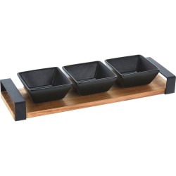JK Home Décor - Bάση Ακακίας με 3 Μπωλ S/4 264129