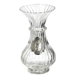 JK Home Décor - Γυάλινο Βαζακι με Ασημί 14cm 25377