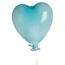 JK Home Décor - Καρδιά Γυάλινη Σxεδιο Μπαλόνι Mπλε 13x10cm 50749