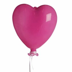 JK Home Décor - Καρδιά Γυάλινη Σxεδιο Μπαλόνι Ροζ 13x10cm 50750