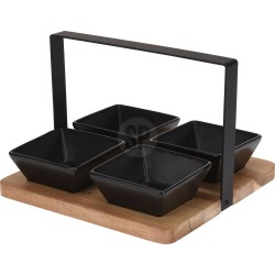 JK Home Décor - Bάση Ακακίας με 4 Μπωλ S/5 202121