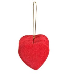 JK Home Décor - Κουτί Καρδιά Υφασμάτινο Κόκκινο S/6 5x5cm 42103