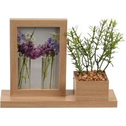 JK Home Décor - Κορνίζα Ξύλινη 10x15cm με Φυτό 25x19cm 161398