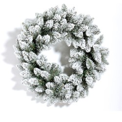 JK Home Décor - Στεφάνι Χριστουγέννων Χιονισμένο 45cm Flοcκ 50215 