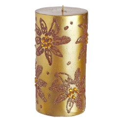 JK Home Décor - Κερί Κυλινδρος Μπρονζέ 8x15cm 31785