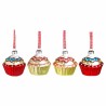 JK Home Décor - Στολίδι Cupcake Γυάλινο S/4 5.5cm 50379