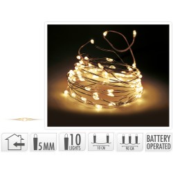 JK Home Décor - Λαμπάκια Μπαταρίας Silverwire 10LED WW BO Εσωτερικού Χώρου CR2032 451997