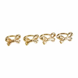 JK Home Décor - Κρικος Πετσετας Φιογκακι Χρυσό S/4 53559