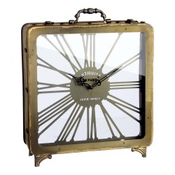 JK Home Décor - Ρολόι επιτραπέζιο μεταλλικό χρυσό αντικέ 32x10x34.5cm 53095
