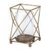 JK Home Décor - Κηροπήγιο Μεταλλικό με Γυαλι Χρυσό11.5x11.516cm 56857