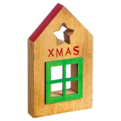 JK Home Décor - Σπιτακι Ξύλινο Xmas 9x16cm 54055