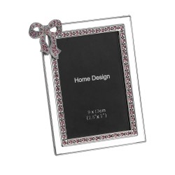 JK Home Décor - Κορνίζα 9x13cm με Φιογκάκι Ροζ 47658