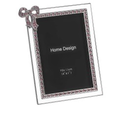 JK Home Décor - Κορνίζα 10x15cm με Φιογκάκι Ροζ 47661