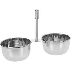 JK Home Décor - Βαση με 2 Μπωλ Ανοξειδωτη 20x15cm 390506