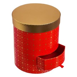 JK Home Décor - Κουτί Χάρτινο Κόκκινο-Χρυσό 17x20cm 56453