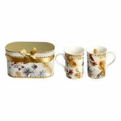 JK Home Décor - Κούπα Πορσελάνη Σε Κουτί με Πουλακι Χρυσή S/2 56475