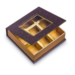 JK Home Décor - Κουτί χάρτινο χρυσό/καφέ Για Σοκολατακια 95884