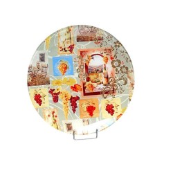 JK Home Décor - Πιατελα Γυάλινη Στρογγυλή με Σταφυλια 31cm 43217