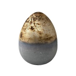JK Home Décor - Αυγό γυάλινο γκρι/χρυσό 25εκ - Luxury Easter 99115
