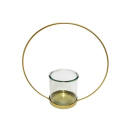 JK Home Décor - Στεφάνι Μεταλλικό Χρυσό 33x12x33cm 56577