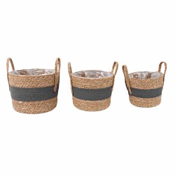 JK Home Décor - Πανερι Ψαθινο Φυσικό S/3 31x23cm-27x21cm-24x19cm 56573