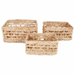 JK Home Décor - Πανέρι Ψάθινο Φυσικό S/3 40x30x20cm-35x25x17cm- 56571